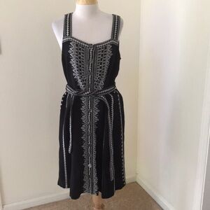 JOHNNY WAS black embroidered size M cami tank sun dress